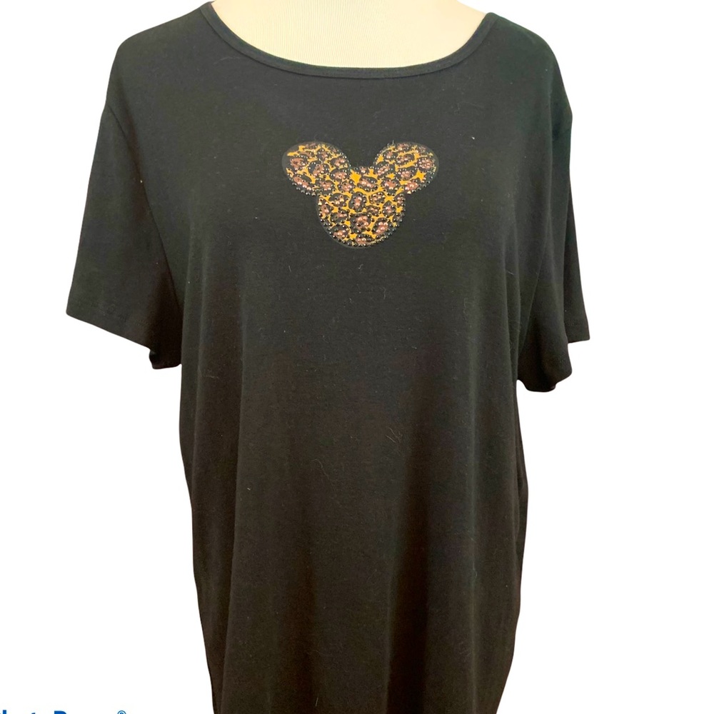 Disney Mickey black leopard studded T-shirt Xl